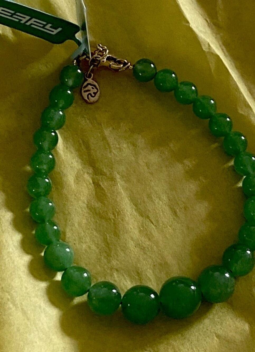 NEW! Effy Jade Bracelet W Gold Trim / MSRP $850